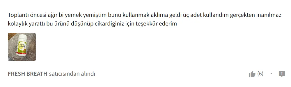 Trendyol kullanıcı yorumu 1